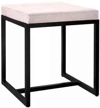 CLP Barci Sitzhocker Samt, creme, schwarzes Gestell (325027)