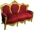 Casa-Padrino Barock Sofa Garnitur King Bordeaux/Gold