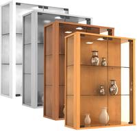 VCM Wandvitrine Udina Silber H. 80 x B. 60 x T. 25 cm