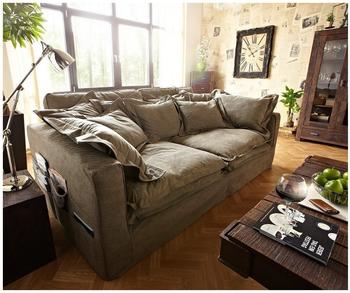DeLife Hussensofa Noelia 240x145 cm Braun Couch mit Kissen (10393)