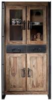 SIT Vitrine Akazie gebeizt und ge&ouml;lt mit Altmetall und Gebrauchsspuren