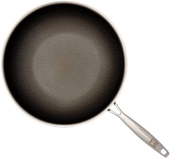 HENSSLERS Edelstahl Wok inkl. Glasdeckel Ø 28 cm