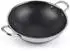 Cheffinger Wok Edelstahl Wabenstruktur ø 36 cm Silber