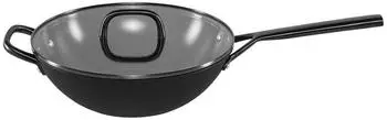 ZWILLING Milano Wok mit Glasdeckel 30 cm Schwarz Aluminium