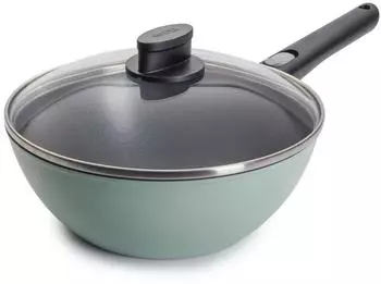 Woll WOLL Wok mit Deckel 24cm/3l ECOLOUR Jadegruen hellgr&uuml;n