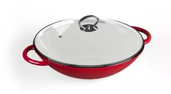 Klarstein Wok Gusseisen &Oslash; 37 cm Rot