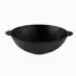 Brizoll Wok 28cm, 3,7L, Gusseisen, mit Glasdeckel und Kochlöffel (BZ-W28+Glasdeckel28+KL-B)