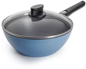 Woll WOLL Wok mit Deckel 24cm/3l ECOLOUR Himmelblau hellblau