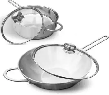 ZWILLING Pfannen-Set Wokpfanne Ø 30 cm + Schmorpfanne Ø 2cm Silber