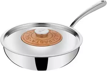 Lagostina Emozione Wokpfanne mit Deckel, Edelstahl 18/10, Ø 26cm (11204042026)