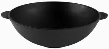 Brizoll Asia Wok-Pfanne 3,7L Gusseisen, 28cm, induktionsgeeignet (Kazan Grill Pow)