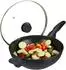 Relaxdays Wok mit Deckel 30 cm Aluguss antihaftbeschichtet induktionsgeeignet