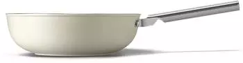 Smeg Wokpfanne 30 cm Aluminium Keramik-Antihaftbeschichtung Induktion creme