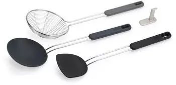 Joseph Joseph Nest Fusion Wok-Set, Edelstahl/schwarz, 3-teilig