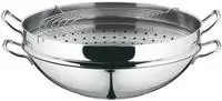 WMF Wok "Wokpfanne Macao 36 cm, Induktion" Cromargan Edelstahl Rostfrei 18/10 Set, 1