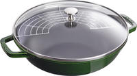 Staub 1004746, Staub Wok 30 cm mit Deckel Gusseisen, Basilikum-gr&uuml;n