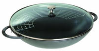 Staub 1313918, Staub: Wok mit Glasdeckel &Oslash;37cm, Grafitgrau