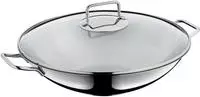WMF Wok "Macao, &Oslash; 36 cm, Wokpfanne mit Glasdeckel, induktionsgeeignet" Cromargan