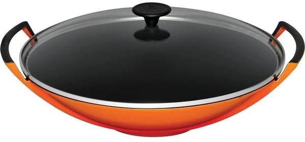 Le Creuset Wok mit Glasdeckel 36 cm volcanic