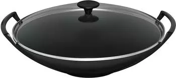 Le Creuset Wok mit Glasdeckel 36 cm schwarz Le Creuset Wok mit Glasdeckel 36 cm schwarz