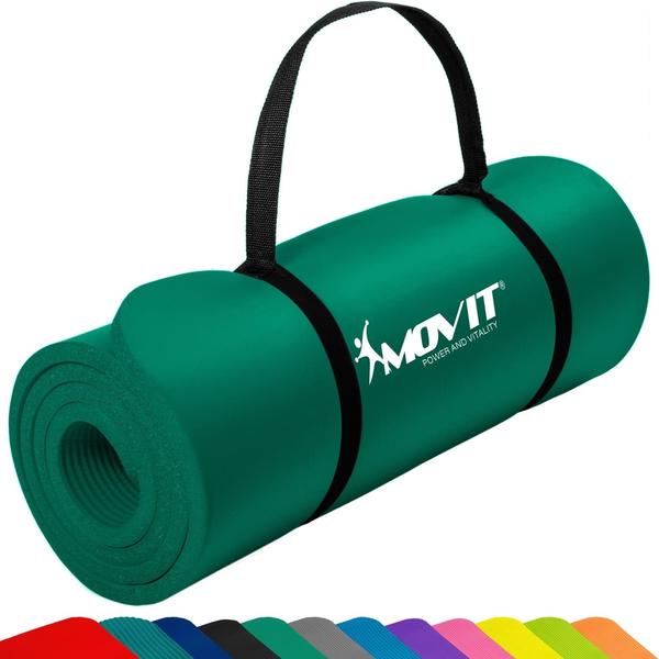 Movit Yogamatte Pilates Gymnastikmatte, 190 x 100 x 1,5 cm grün