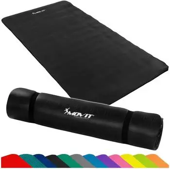 Movit Yogamatte Pilates Gymnastikmatte, 190 x 100 x 1,5 cm schwarz