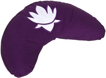 Yogabox Mond/Hörnchen mit applizierter Lotusblüte Aubergine
