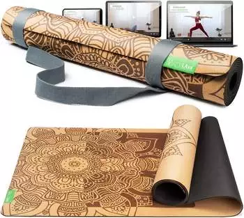 BACKLAxx Yogamatte Kork mit Naturkautschuk 183x61x0,4cm