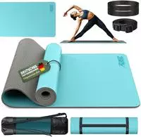 Re:sport Yogamatte Hellblau Fitnessmatte Gymnastikmatte Pilates Sportmatte Bodenmatte