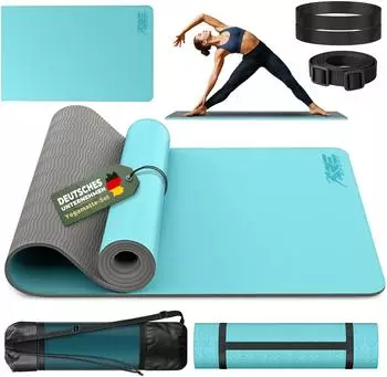 Re-Sport Yogamatte TPE hellblau/grau 183x61x0,6cm (RES-YGM-009)