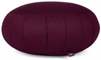 bodhi Zafu ECO Meditationskissen, Bio-Baumwolle, Dinkelfüllung, aubergine