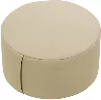 Relaxdays Zafu Meditationskissen, Baumwolle, rund, beige (33x13cm)
