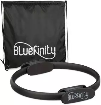 Relaxdays Pilates Ring gepolstert, Fiberglas, Ø 37cm, schwarz