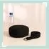 Relaxdays Zafu Meditationskissen-Set mit Yogagurt, rund, schwarz (33x13cm)