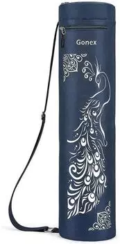 LuxusKollektion Yogatasche dunkelblau, Pfau-Muster, wasserdicht
