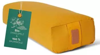DoYourYoga Yoga Bolster Paravati, Bio-Dinkelspelz, 67x13cm, gelb (Paravati)