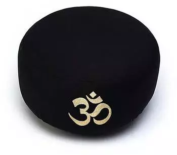 Just Be Meditationskissen OM Symbol, Bio-Baumwolle, schwarz, 33x17cm