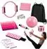 Relaxdays Pilates-Set 13-teilig mit Ring, Ballon, Bändern, Gewichtsmanschetten und Tasche, pink