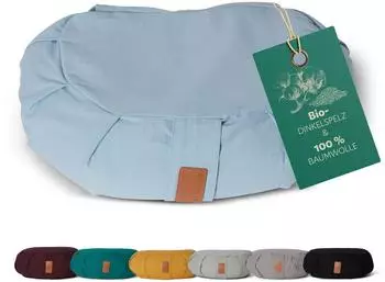 DoYourYoga Zafu Halbmondkissen &raquo;Ganesh&laquo; Bio-Dinkelspelz, lavendel, 45x30x14cm
