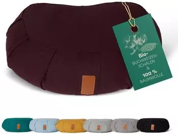 DoYourYoga Ganesh Halbmond-Yogakissen Bio-Buchweizenf&uuml;llung 45x30x14cm (Zafu)