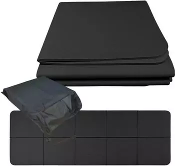Relaxdays Faltbare Yogamatte 6mm, schwarz
