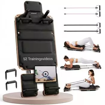 Juskys Movea Pilates Reformer Board, faltbar, Birkenholz & Aluminium, bis 200kg