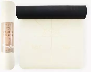Myga Yoga-Matte Lotus-Ausrichtung Extra Large, creme, 68x195cm (RY1184)