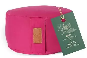 DoYourYoga Vishnu Yoga-Kissen rund, rosa, Dinkelspelz, 30x15cm