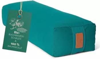 DoYourYoga Yoga Bolster Paravati rechteckig, Bio-Buchweizenschalen, dunkelgr&uuml;n, 67x13cm