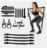 Relaxdays Pilates Bar Kit mit Widerstandsbändern, schwarz