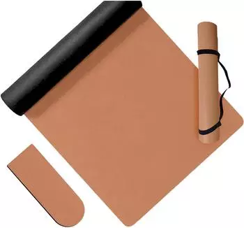 Relaxdays Yogamatte mit Tragegurt, 5mm, braun
