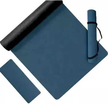 Relaxdays Yogamatte mit Tragegurt 5mm, dunkelblau
