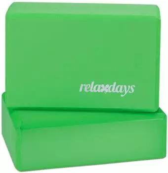 Relaxdays Yogablock rutschfest, 2er-Set, gr&uuml;n