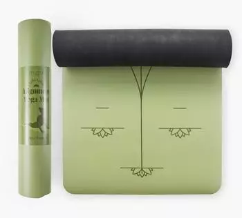 Myga Yoga-Matte Extra Large mit Ausrichtungslinien 195x68cm, 6mm, gr&uuml;n (RY2572)